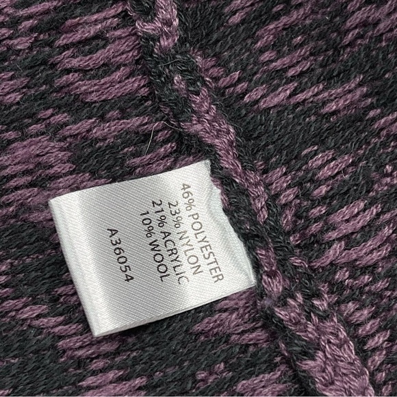 Fairisle Sweater Full Zip Cardigan Purple Wool Vintage Gorp Boho Winter Alpine - Picture 14 of 15